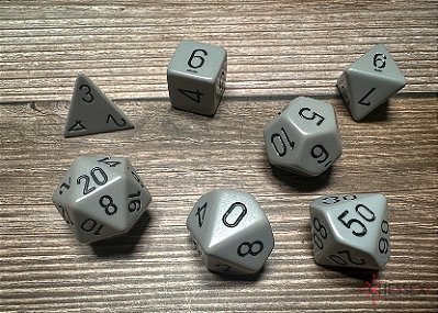 Kit de Dados - Opaque Dark Grey/black Polyhedral 7-Die Set - Importado
