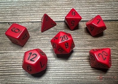 Kit de Dados - Opaque Red/black Polyhedral 7-Die Set - Importado