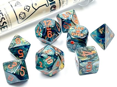 Kit de Dados - Lustrous® Polyhedral Alpestris/orange 7-Die Set (with bonus die) - Importado
