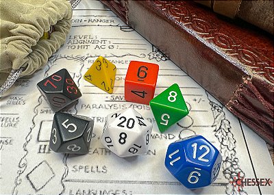 Kit de Dados - Nostalgia Opaque GM & Beginner Player Polyhedral 7-Die Set - Importado