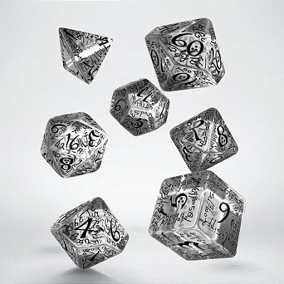 Elvish Translucent & black Dice Set - Importado