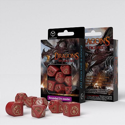 Dragons Modern Dice Set: Ruby - Importado