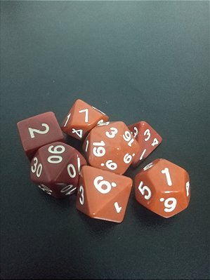 Kit de Dados - Marrom e Branco - Acrílico - Importado