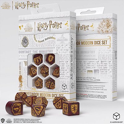 Harry Potter. Gryffindor Modern Dice Set - Red - Importado