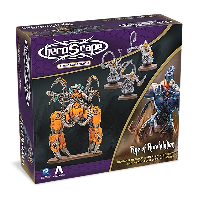 Heroscape: Revna's Rebuke: Iron Lich Viscerot and Necrotech Wraithriders - Importado