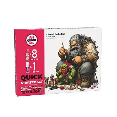 Quick Gen Acrylic Contrast -Quick Starter (Quick Gen Set) (1 Brush) - Importado
