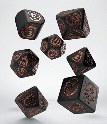 Dragons Modern Dice Set - Obsidian (7)