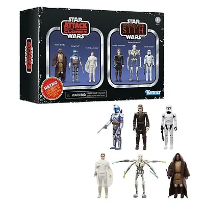 Star Wars: The Retro Collection Attack of the Clones & Star Wars: Revenge of the Sith 3 3/4-Inch Action Figures