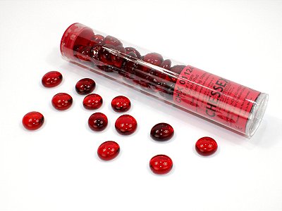 Translucent Red Glass Stones Tube