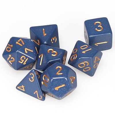 Kit de Dados - Opcaco Dusty Blue with Gold - Importado