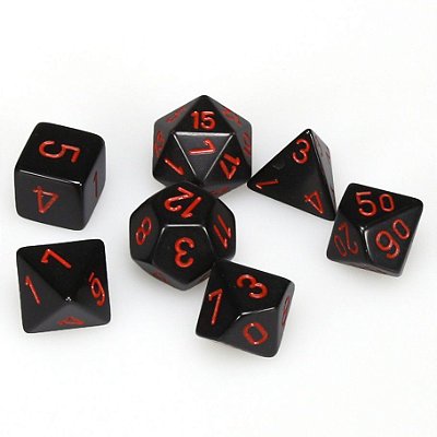 Kit de Dados - Opaco Black with Red - Importado