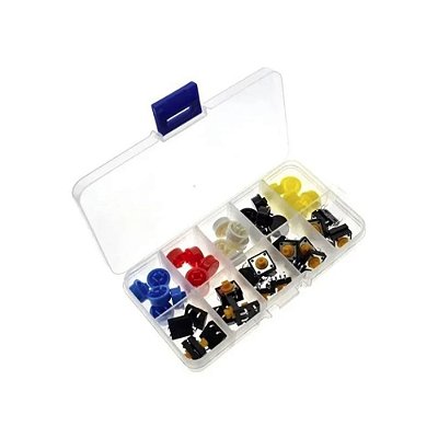 Kit Push Buttons com Capas Coloridas - 50 peças