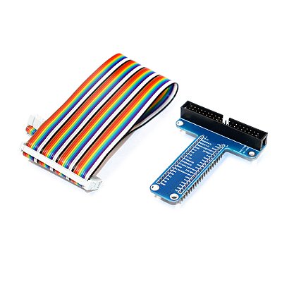 Placa de Extensão T GPIO para Raspberry Pi + Cabo 40 Pinos - Azul