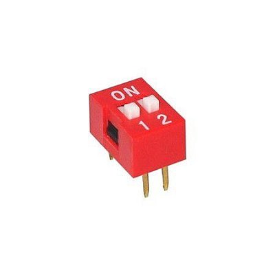 Chave DIP Switch 2 Vias - Vermelho