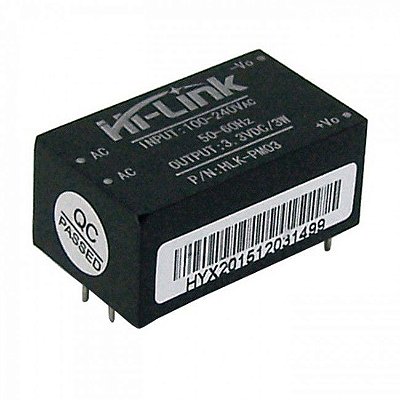 Mini Fonte HLK-PM03 90-264VAC para 3.3VDC 3W Hi-Link