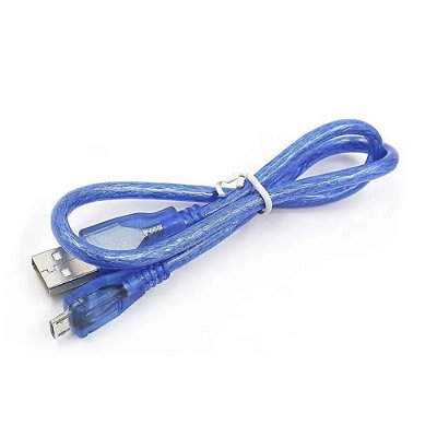 Cabo Micro USB para Arduino Leonardo, Micro, DUE e Raspberry Pi - Azul 30cm