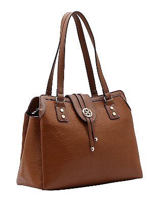 Bolsa Feminina Chenson Croco Média – 2 Compartimentos, Alça