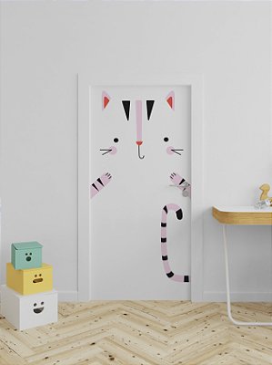 Adesivo para porta de quarto infantil gatinho