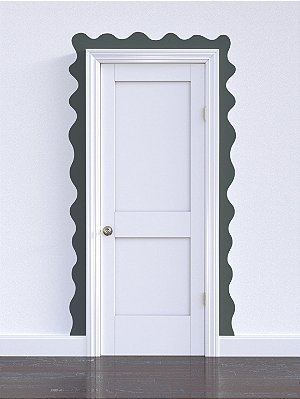 Adesivo de parede contorno orgânico verde