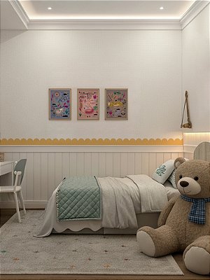 Kit com Faixa Decorativa Geométrica + 3 Posters A3 Fauna 2