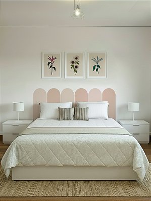 Kit com adesivo de cabeceira + 3 posters A3 botânica