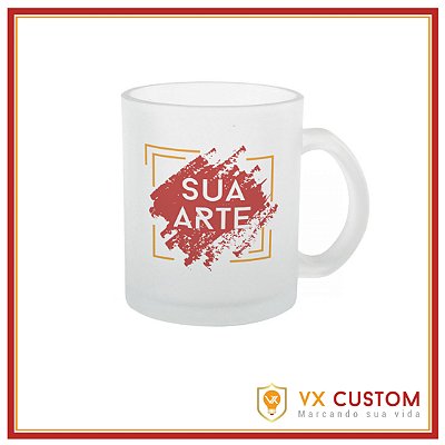 Caneca de Vidro Jateada Personalizada