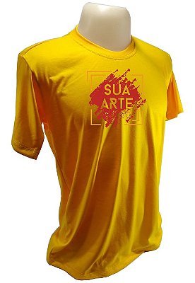 CAMISETA AMARELO 100% POLIÉSTER PERSONALIZADA