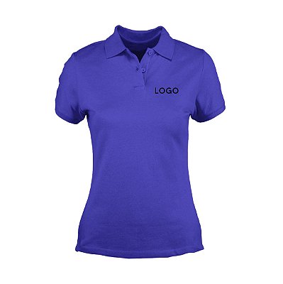 Polo Piquet Baby Look Bordada com Logotipo Uniformes São Bernardo