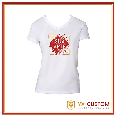 Camiseta de Poliéster Personalizada Baby Look