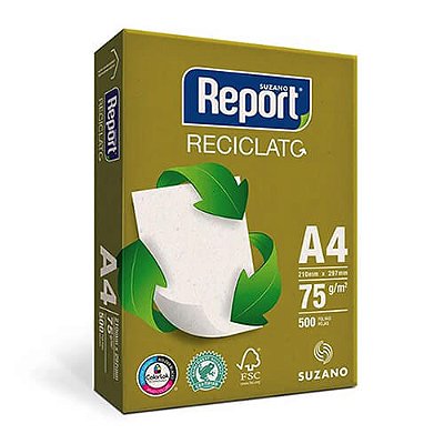 Papel Sulfite A4 210x297 75g Report Reciclado