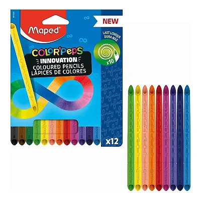 Lápis de Cor Color Peps Infinity, 12 Cores Maped