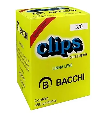 Clips Nº3/0 Galvanizado Caixa 450 UN Bacchi