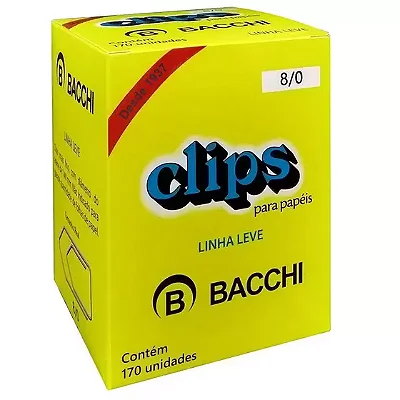 Clips Nº8/0 Galvanizado Caixa 170 UN Bacchi