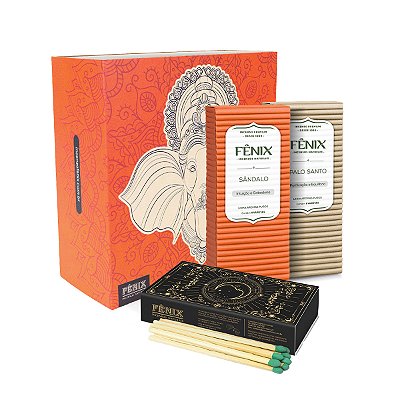 Kit Natal 1 - Incenso de Palo Santo e Sândalo + Caixa de Fósforo + Caixa de presente (brinde)