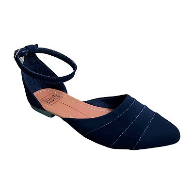 sapatilha preta bico fino Salomé aberta sapato aberto feminino  tamanho especial  33 AO 43 REF -0300