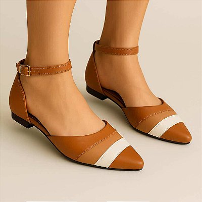 sapatilha caramelo bico fino Salomé sapato aberto feminino tamanho especial 33 AO 43 REF -0133