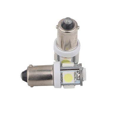 Lâmpada BA9S T4W Base Ferro 5 LEDs 5050 12v  (Unidade)