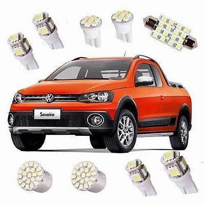 Kit Lâmpadas De Led P/ Saveiro Cross G5 G6 Super Branca