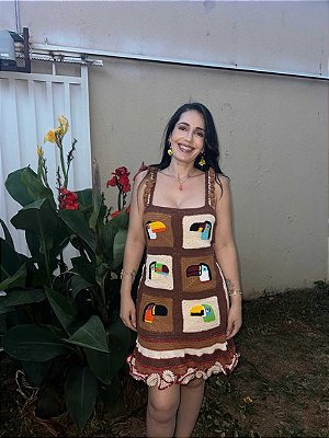 Vestido Crochê Tucanos Sob Medida