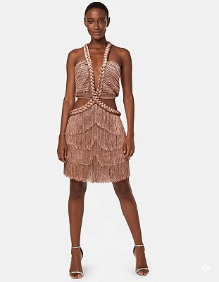Vestido Crochê com Franjas em Fio de Seda