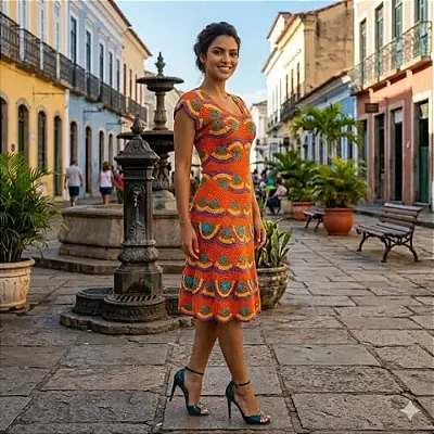 Vestido Crochê Colorido Ritinha Evasé