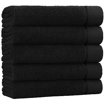 Kit 20 Toalhas de Rosto 50x80cm Gramatura 400g Pretas