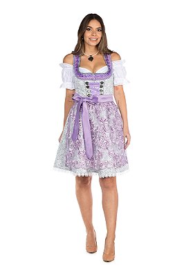 Vestido Cinza e Lilás