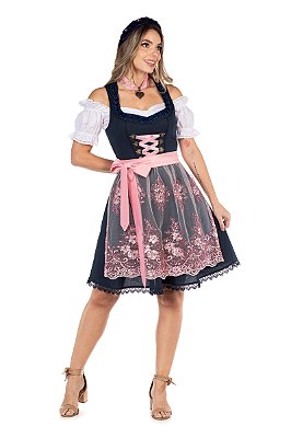 Vestido Marinho e Rosa Claro