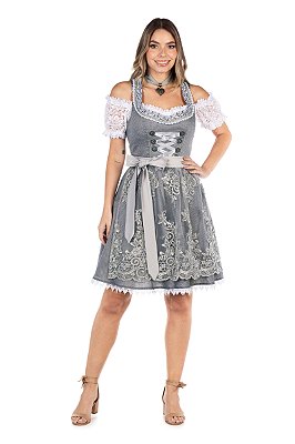 Vestido Cinza e Prata