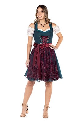 Vestido Verde Escuro e Vinho