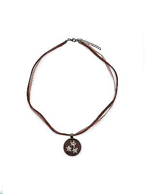 Colar Bordado Edelweiss Marrom