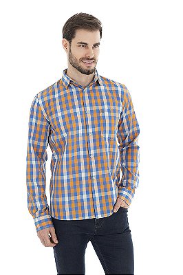 Camisa Alaranjada Xadrez