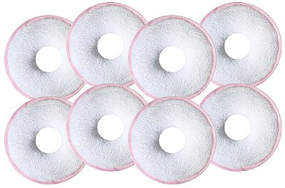 Kit 8 Rosquinhas De Amamentação Absorventes Seios Lavável - Rosa