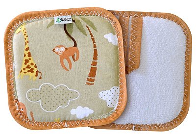 Esponja De Banho Infantil Microfibra Atoalhada - Bege Zoo